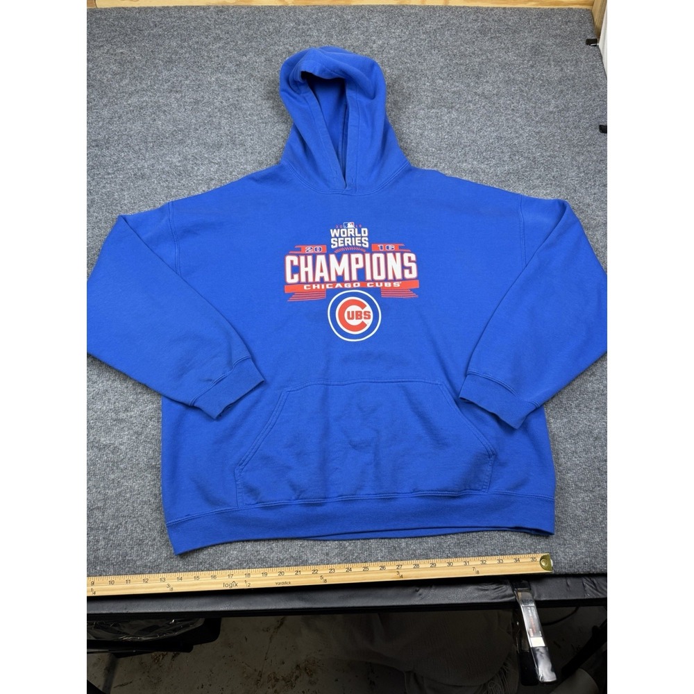 Chicago Cubs Hoodie Sweatshirt 2016 World Series Champs MLB Blue Gildan XL